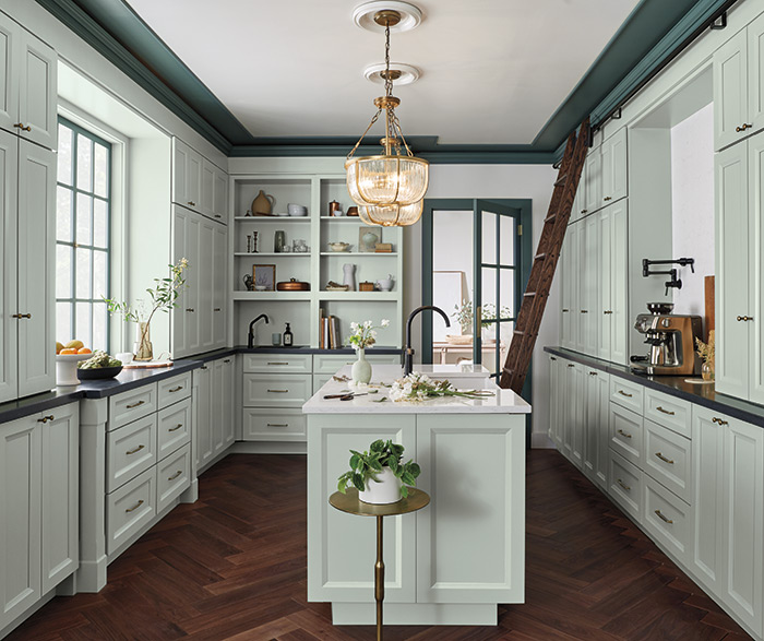 Butler's Pantry with Blue-Gray Cabinetry