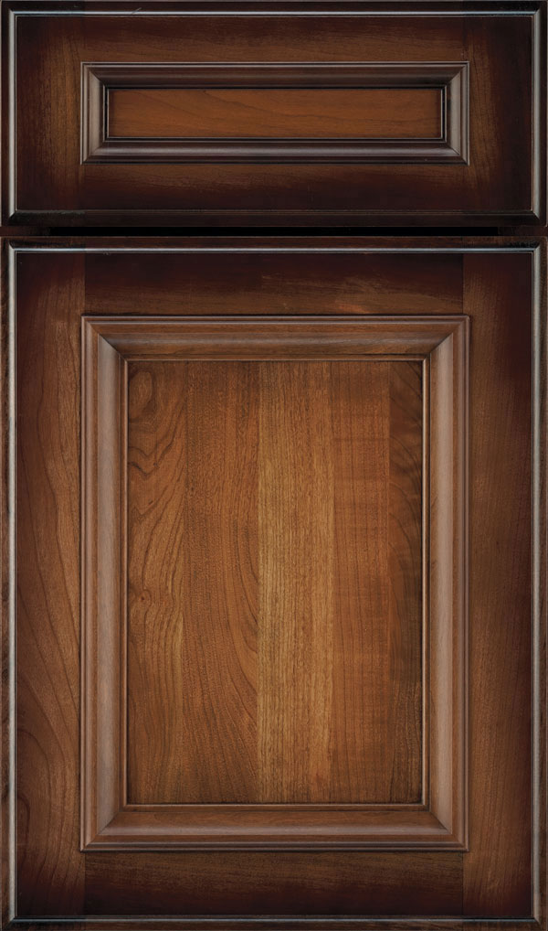 Yardley 5 Piece Cherry Raised Panel Cabinet Door in Amber Luminaire